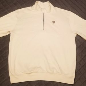 Men's White Donald Ross 1/4 Zip Pullover
